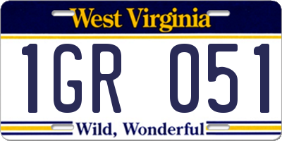 WV license plate 1GR051