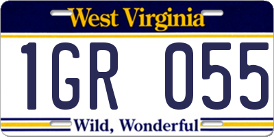 WV license plate 1GR055