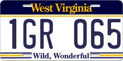WV license plate 1GR065