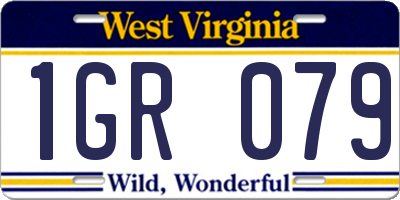 WV license plate 1GR079
