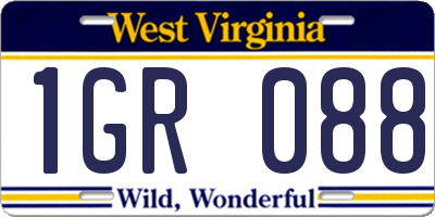WV license plate 1GR088