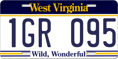 WV license plate 1GR095