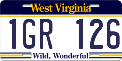 WV license plate 1GR126