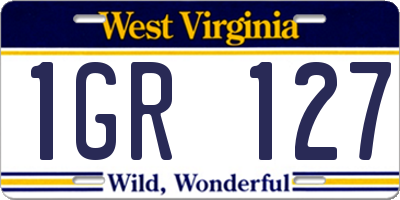WV license plate 1GR127