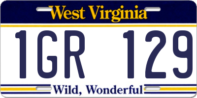 WV license plate 1GR129
