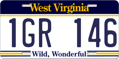 WV license plate 1GR146