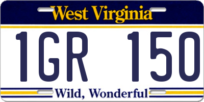 WV license plate 1GR150
