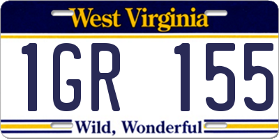 WV license plate 1GR155
