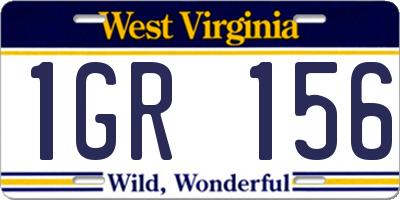 WV license plate 1GR156