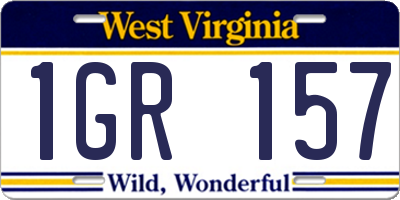 WV license plate 1GR157