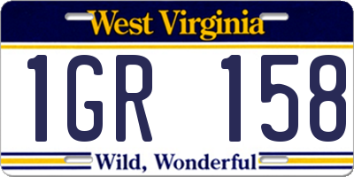 WV license plate 1GR158