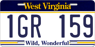 WV license plate 1GR159
