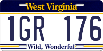 WV license plate 1GR176
