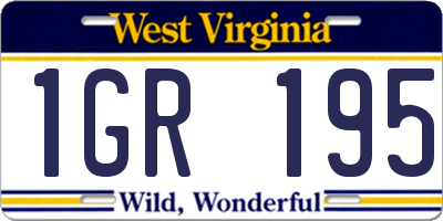 WV license plate 1GR195