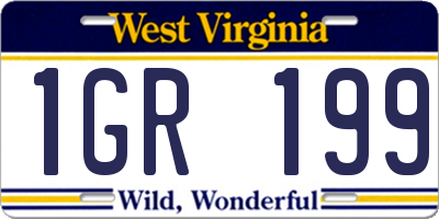 WV license plate 1GR199