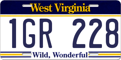 WV license plate 1GR228