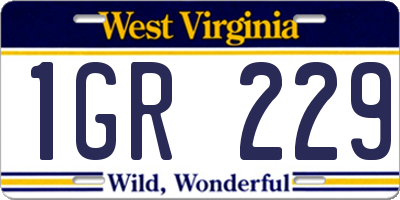 WV license plate 1GR229