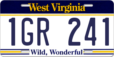WV license plate 1GR241