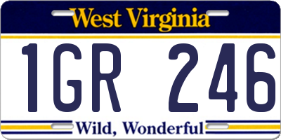 WV license plate 1GR246