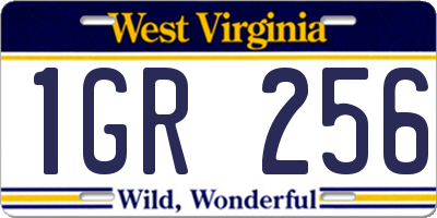 WV license plate 1GR256