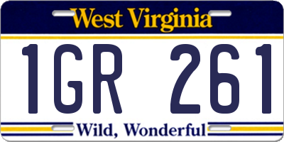 WV license plate 1GR261