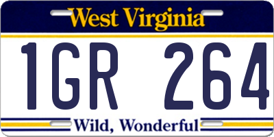 WV license plate 1GR264