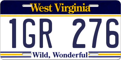 WV license plate 1GR276