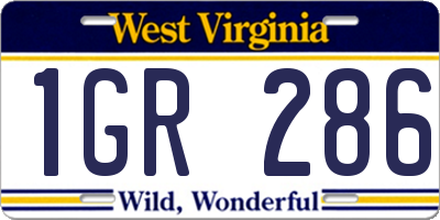 WV license plate 1GR286