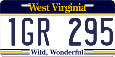 WV license plate 1GR295