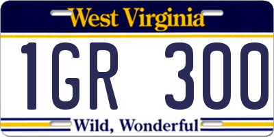 WV license plate 1GR300