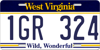WV license plate 1GR324
