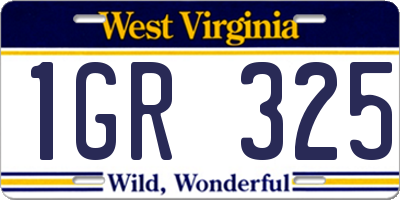 WV license plate 1GR325