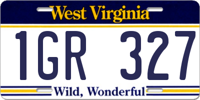 WV license plate 1GR327