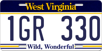 WV license plate 1GR330