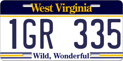 WV license plate 1GR335