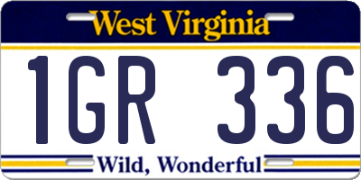 WV license plate 1GR336