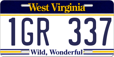 WV license plate 1GR337