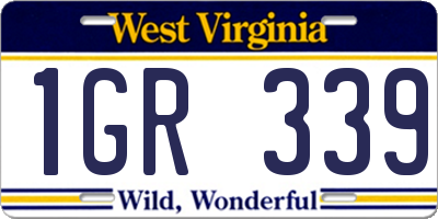 WV license plate 1GR339