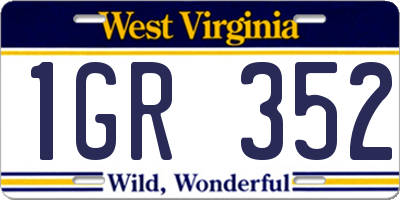 WV license plate 1GR352