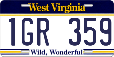WV license plate 1GR359