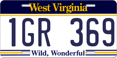 WV license plate 1GR369