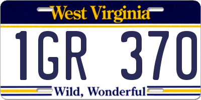 WV license plate 1GR370