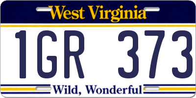 WV license plate 1GR373