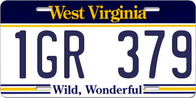WV license plate 1GR379
