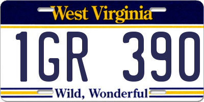 WV license plate 1GR390