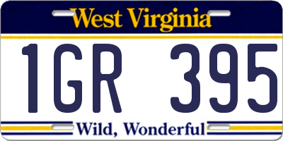 WV license plate 1GR395