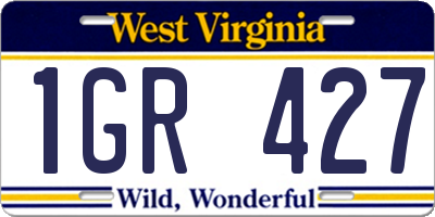 WV license plate 1GR427