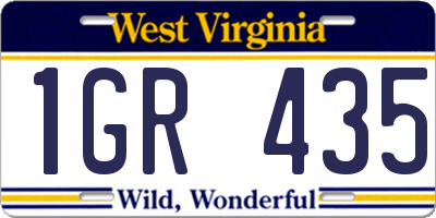 WV license plate 1GR435