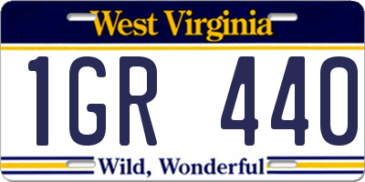 WV license plate 1GR440