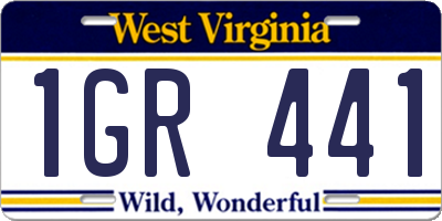WV license plate 1GR441